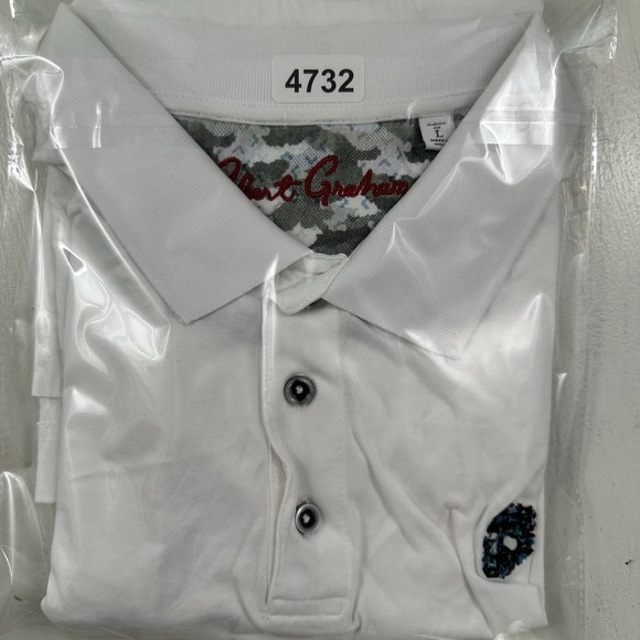 Robert Graham White Polo Shirt Men Large Embroidered‎ Skull Soft Supima Cotton - Picture 12 of 12